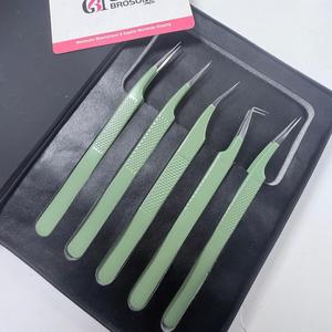 Juego de Pinzas para Pestañas GETUP BROSONS IMPEX de Acero Inoxidable de Precisión, Nuevas, con Punta Lisa de 10 mm, Antiestáticas, para Aislamiento/Curvas/90°/Boot - Product Image 5