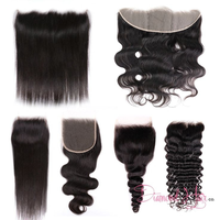 Extensions de cheveux vierges Remy ondulés sud-indiens avec closure en dentelle HD, double trame machine, 24 pouces, toutes couleurs, SV3, pointes épaisses, effet permanent