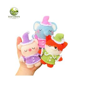 Muñecos de Ganchillo Hechos a Mano de Algodón, Juguete Amigurumi, Conjunto de Niño y Niña con Vestido Rosa, 4-6 Años, Juguete de Costura y Tejido - Product Image 6