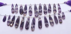 Perles de pierres précieuses en améthyste bio naturelle lisse en forme de poire 9x27-10x34MM, 6 pouces, perles d'améthyste en forme de poire pour la fabrication de bijoux, vente en gros - Product Image 3