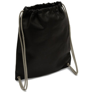 Sac à dos en cuir Salva avec cordon de serrage, noir, unisexe, sac de sport, grande capacité, sac de voyage, emballage personnalisé - Product Image 1