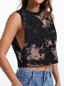 Tops courts pour femmes de qualité supérieure, à côtés ouverts, sans manches, pour la musculation - Product Image 3