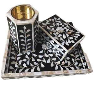 Juego de Bandejas para Quemador de Bakhoor No Eléctrico con Incrustaciones de Madreperla, Diseño Personalizable para Hogar, Hotel, Restaurante, Bares, Bodas - Product Image 3