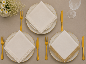 <b>Linen</b> Fringed <b>Cloth</b> Napkin Square Dinner <b>Table</b> Napkin for Wedding Restaurant Event - Product Image 4