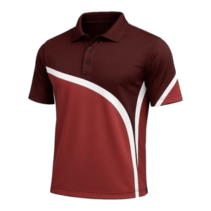 Polo pour homme bleu clair et vert foncé à blocs de couleur, manches courtes, col rabattu, en polyester anti-humidité, coupe athlétique - Product Image 2