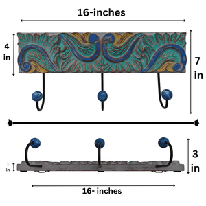 Colgador de llaves decorativo tallado en madera Smart Art Green Wash, hecho a mano, para montar en la pared, organizador de llaves, decoración de pared de madera de ingeniería. - Product Image 6