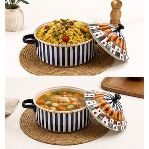 Casserole moderne en acier inoxydable peinte à la main avec couvercle, chauffe-plat isolé, compatible lave-vaisselle, vente en gros, décorative - Product Image 2