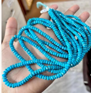 Perles de pierres précieuses facettées en turquoise naturelle Sleeping Beauty pour la fabrication de bijoux, colliers, bracelets et boucles d'oreilles - Product Image 2