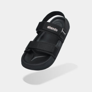 Calzado Unisex, Sandalias Negras de Plataforma con Punta Abierta, Ligeras y con Correa de Gancho, Hechas en Vietnam, Casuales para Toda Temporada - Product Image 3