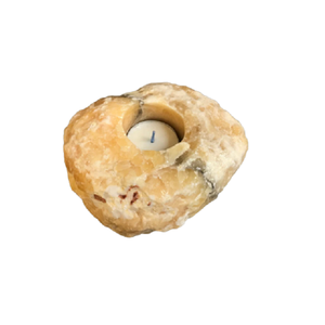 Support de bougie en pierre naturelle sculptée à la main en calcite miel de cristal, pierre précieuse d'agate pour la guérison, vente en gros - Product Image 6
