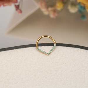 Anneau de nez turquoise, bijoux de piercing nasal 16g, bijoux de piercing corporel, bijoux de piercing conque, anneau de septum - Product Image 4