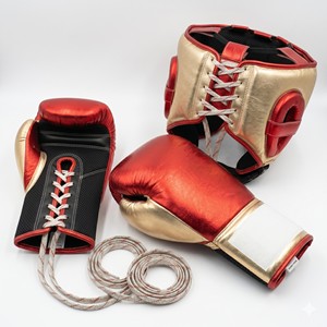 ถุงมือฝึกซ้อมมวยคิกบ็อกซิ่ง MMA หนังวัวแท้คุณภาพพรีเมียมแบบเต็มนิ้ว สไตล์เม็กซิกัน  พร้อมเชือกผูกแบบปรับได้  กันลื่นและซับเหงื่อ - Product Image 2