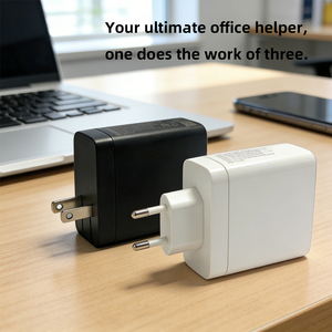 Adaptateur secteur EU 100W avec double port USB-C et USB-A, chargeur rapide pour ordinateur portable, Android, usage professionnel - Product Image 3