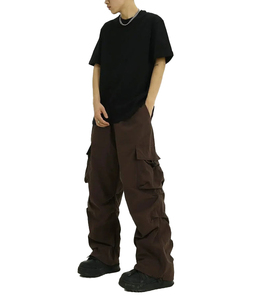 Distressed High Waist Embroidered Wide Leg Stretch Utility <b>Work</b> <b>Cargo</b> Pants for Men 100% Cotton Canvas Vintage Winter - Product Image 4