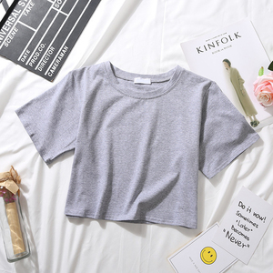 เสื้อยืดผู้หญิงทรงหลวม คอวี แขนสั้น ผ้าฝ้าย ระบายอากาศดี สไตล์เกาหลี ราคาโรงงานบังกลาเทศ ขายส่ง - Product Image 6