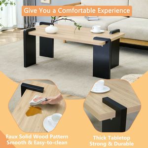 Tavolino moderno minimalista in legno naturale color 39.3*23.6*17.7 pollici per salotti e aree ricreative - Product Image 5