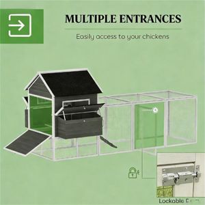 Pollaio in Legno Grigio Scuro, Gabbia per Polli - Product Image 3