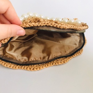 Sac en raphia fait main avec coquillages, bandoulière en perles, sac de plage au crochet - Product Image 3