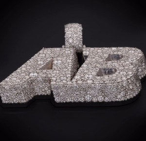 Colgante de Letra 3D en Plata de Ley 925 con Moissanita VVS y Micro Pavé, Joyería Hip Hop Personalizada - Product Image 4
