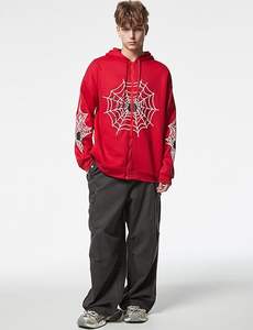 Sudadera con capucha con cremallera frontal de invierno con estampado de araña, estilo Y2K, para hombre y mujer, oversize, estilo streetwear vintage - Product Image 5