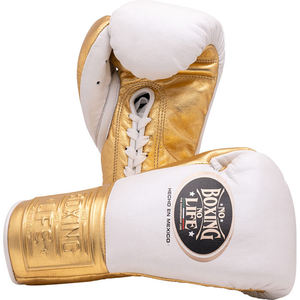 Gants de boxe de haute qualité faits à la main, No Boxing No Life, en cuir de vache véritable, à doigts entiers, avec sangle de poignet réglable et fermeture auto-agrippante - Product Image 4