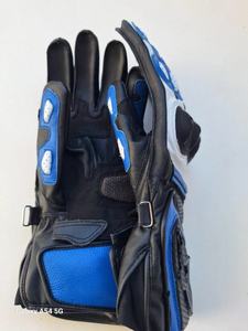 Gants de moto en cuir professionnels pour la course, avec panneaux respirants pour les doigts et sangle de poignet réglable, vente en gros - Product Image 5