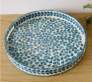 Ensemble de plateaux de service élégants en nacre de coquillage Capiz, artisanat moderne décoratif - Product Image 5