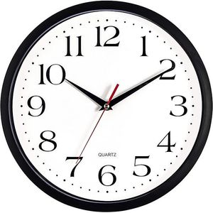 Orologio da Parete al Quarzo di Alta Qualità, 12 Pollici, a Batteria, Nero, Silenzioso, Facile da Leggere, per Casa/Ufficio/Cucina/Aula - Product Image 1