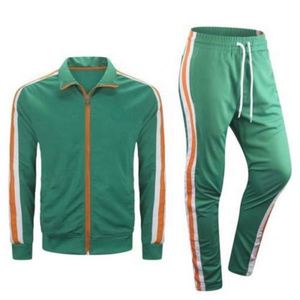 Conjunto Deportivo para Hombre con Degradado de Color, Sudadera con Cremallera de Manga Larga, Bolsillos Laterales, Ropa Deportiva Casual de Verano, 2 Piezas, Transpirable - Product Image 4