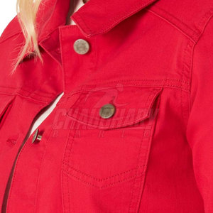 Veste en jean pour femme avec logo personnalisé, vente en gros, respirante, en stock - Product Image 4
