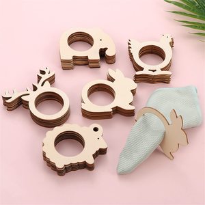 Anillo para servilletas de madera MDF hecho a mano con corte láser, diseño personalizado, producto superventas, decoración de mesa al por mayor. - Product Image 3