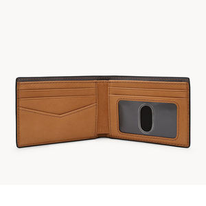 Cartera Bifold de Cuero Negro para Hombre, Tarjetero Delgado, Estuche para Pasaporte de Viaje - Product Image 2