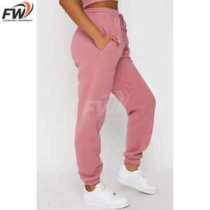 Pantalones deportivos personalizados de otoño/invierno, suaves, de forro polar, cálidos, holgados, para mujer, pantalones de chándal de algodón, pantalones jogger de pierna ancha para mujer - Product Image 4