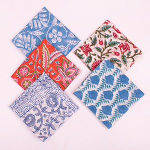 Foulard imprimé au bloc en coton biologique, bandana teint naturellement, motif floral, style vintage, fait main, cadeau unisexe - Product Image 2