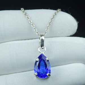 จี้แทนซาไนต์ทำมือ สร้อยเงินแท้ 925 ของขวัญประจำเดือนธันวาคมสำหรับผู้หญิง เครื่องประดับ - Product Image 3