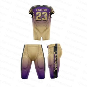Direct Factory Supply American Football Uniform Top Custom Lightweight Breathable Jersey and <b>Padded</b> <b>Pants</b> Bulk Set - Product Image 3