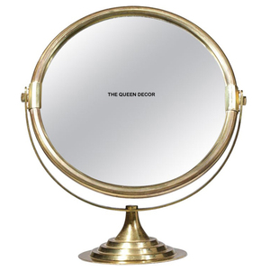 Exclusive Classical Makeup Gold Stainless Steel Metal <b>Mirror</b> Round Shape Best Frame Modern Style Decoration Low Price - Product Image 4