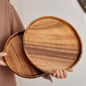 Ensemble d'assiettes en bois faites à la main durables, design moderne - Product Image 1