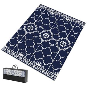 Tappeto da Esterno Reversibile 3x2,4m in Paglia PP con Luci LED, Borsa per il Trasporto e Picchetti da Terra - Product Image 1