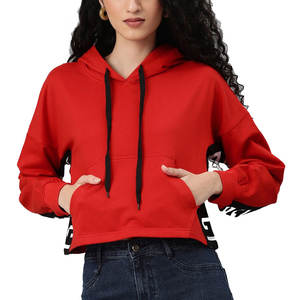 Sweat à capuche vintage épais en polaire grande taille pour femme, personnalisable avec logo OEM, décontracté, délavé à l'acide, séchage rapide, court et respirant - Product Image 2