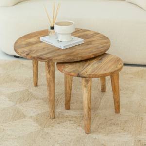 Table basse en bois Vandana Zenova Vesta pour salon moderne et décoration contemporaine - Product Image 1