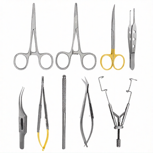 Kit de 9 Piezas de Instrumentos Quirúrgicos Oftálmicos Veterinarios para Ojos de Animales Grandes, Herramientas de Cirugía Ocular para Equinos, Ganado y Caballos, Juego de Acero Inoxidable - Product Image 1