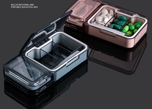 กล่องยาพกพาอเนกประสงค์พร้อมที่ตัดและบดเม็ดยา - กล่องจัดยา 3 ช่องพร้อมแหนบในตัว - Product Image 3