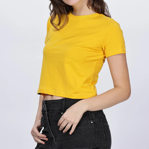 Camisetas Básicas para Mujer, Tops de Verano, Corte Recortado, Manga Corta, Corte Regular, Ecológicas, 100% Algodón, Ropa Deportiva Bonita para el Gimnasio - Product Image 4