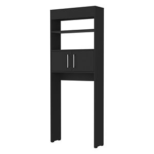 Mobiletto da Bagno Morley a 2 Ripiani Sopra il WC, Nero Wengue - Product Image 3