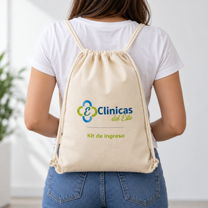 Sac à dos en coton avec cordon de serrage, 140 GSM, coton naturel, 33 x 40 cm, logo personnalisé, unisexe, sport, gym, école, promotionnel, vente en gros, OEM - Product Image 4