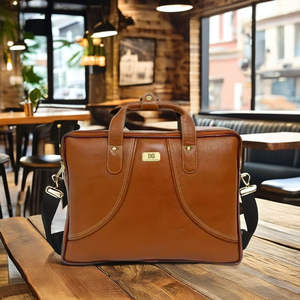 Sac à dos pour ordinateur portable en cuir pour hommes, sac à dos de voyage d'affaires avec plusieurs compartiments, bretelles réglables, sac de travail - Product Image 3