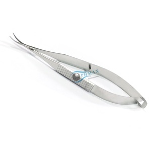 Tijeras Corneales Universales Curvas de 11 mm con Puntas Redondeadas, Mango Plano, Instrumentos Quirúrgicos de Acero Inoxidable - Product Image 1