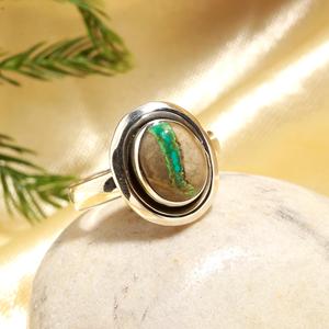 Best Price Handmade Bohemian Style Women's Fashion Jewelry <b>Turquoise</b> Oval Gemstone <b>Rings</b> with Bezel Setting for Gifts - Product Image 2