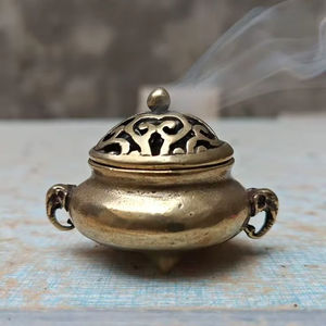 Vintage Design Brass Bakhoor Burner For <b>Oud</b> Incense Aromatherapy Fragrance <b>Diffuser</b> Decorative Table Decoration - Product Image 1